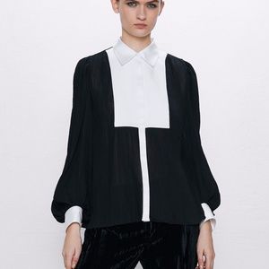 Zara Contrasting Yoke Blouse